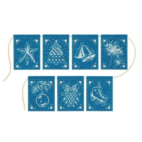 Kreuzstich-Set "Girlande "Lace Miracle" (7 Flaggen)" 11x8 cm ST-1001