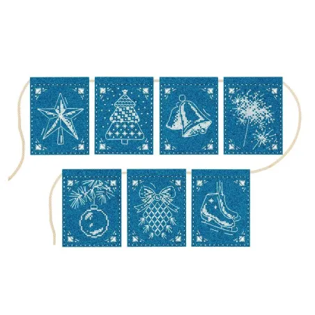 Набор для вышивания крестиком "Гирлянда "Lace Miracle" (7 флажков)" 11x8 см ST-1001