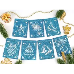 Набор для вышивания крестиком "Гирлянда "Lace Miracle" (7 флажков)" 11x8 см ST-1001