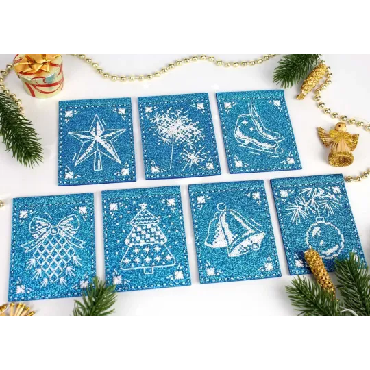 Набор для вышивания крестиком "Гирлянда "Lace Miracle" (7 флажков)" 11x8 см ST-1001