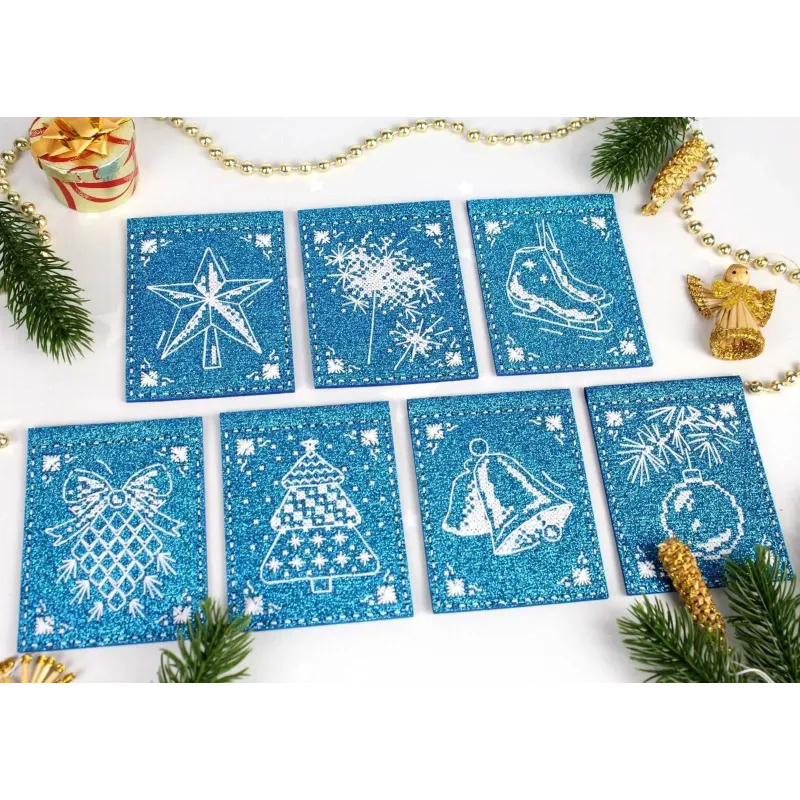 Набор для вышивания крестиком "Гирлянда "Lace Miracle" (7 флажков)" 11x8 см ST-1001