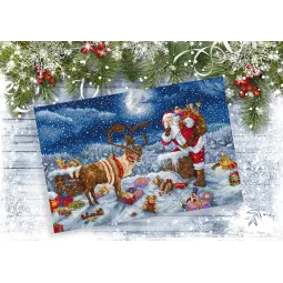 Cross stitch kit "Silent Night Gift" 43 x 29 cm SLETIL9958