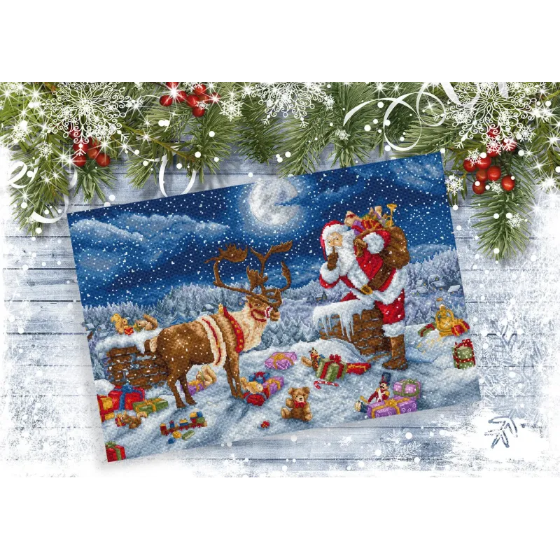 Cross stitch kit "Silent Night Gift" 43 x 29 cm SLETIL9958