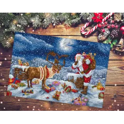 Kit de point de croix "Cadeau Nuit silencieuse" 43 x 29 cm SLETIL9958