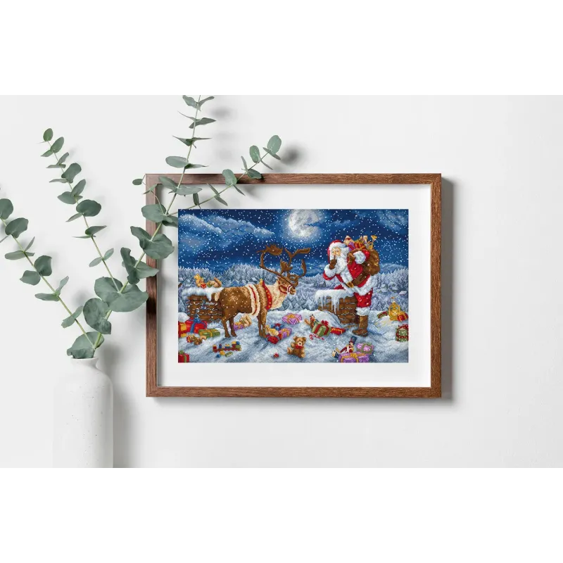 Kryželių siuvinėjimo rinkinys "Tyli naktis - dovana" 43 x 29 cm SLETIL9958