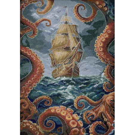 Kryželiu siuvinėjimo rinkinys "Bedugnė" 18x27 cm AAH-292