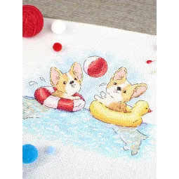 Cross stitch kit "Fun bathing" 15x20 cm SM-776