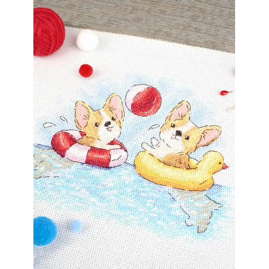Cross stitch kit "Fun bathing" 15x20 cm SM-776