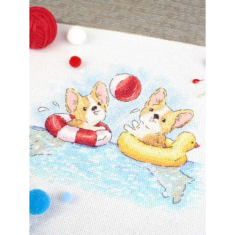 Cross stitch kit "Fun bathing" 15x20 cm SM-776