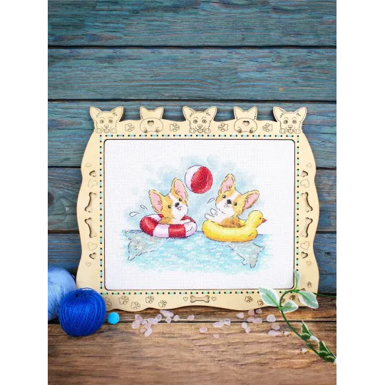 Kreuzstichset „Fröhliches Baden“ 15x20 cm SM-776