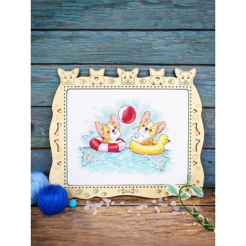 Kit de point de croix "Bain amusant" 15x20 cm SM-776