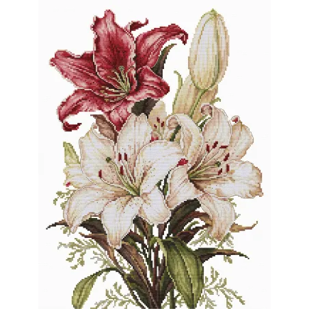 Kreuzstich-Set. „Der Duft von Lilien“ 24 x 34 cm SB7054