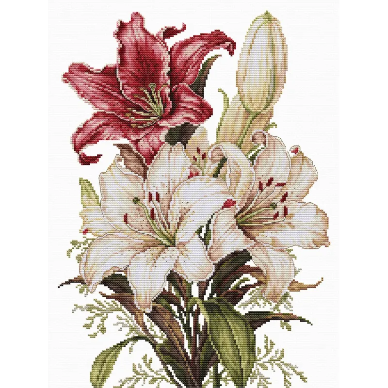 Kreuzstich-Set. „Der Duft von Lilien“ 24 x 34 cm SB7054