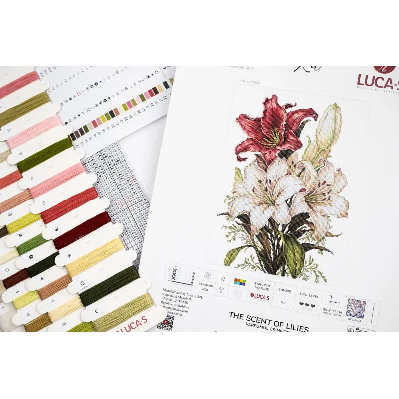 Kryželiu siuvinėjimo rinkinys. „Lelijų kvapas“ 24 x 34 cm SB7054
