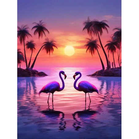 Diamond painting kit "Flamingos" 30х40 cm WD3215