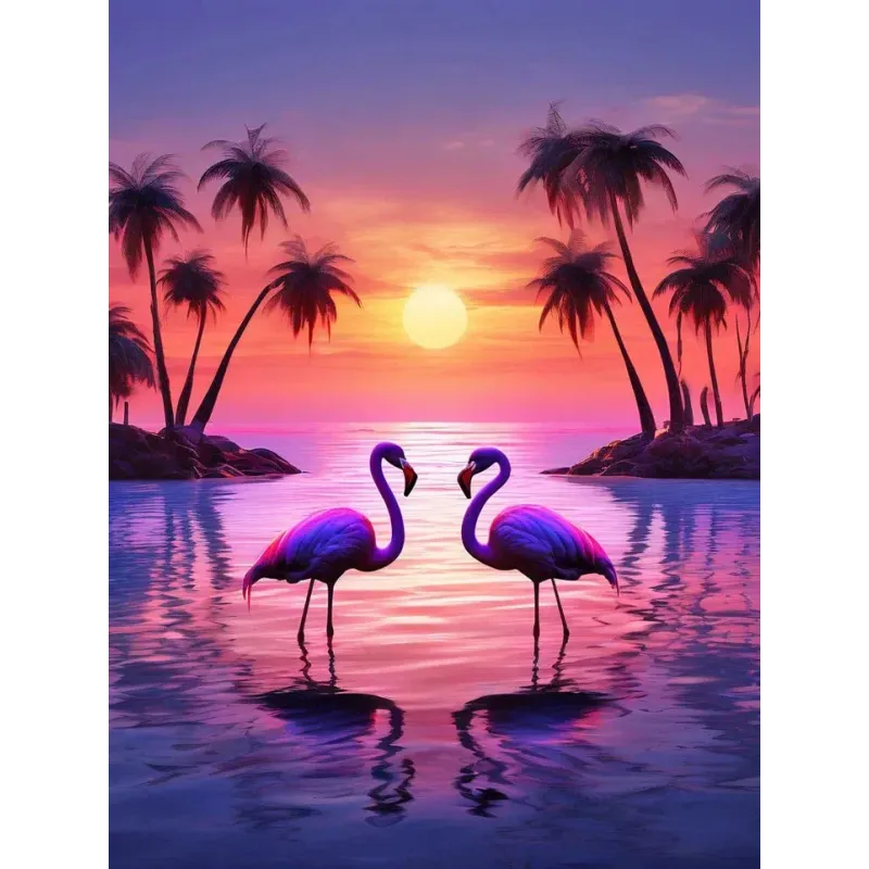 Kit de peinture diamant "Flamants roses" 30х40 cm WD3215