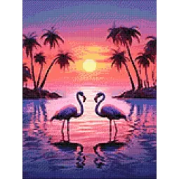 Kit de peinture diamant "Flamants roses" 30х40 cm WD3215