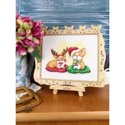 Kryželiu siuvinėjimo rinkinys "Švenčiant Naujuosius metus" 15*19 cm SM-774