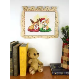 Kryželiu siuvinėjimo rinkinys "Švenčiant Naujuosius metus" 15*19 cm SM-774