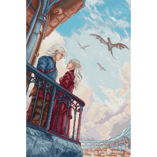 Kryželiu siuvinėjimo rinkinys "Hearts Over Kings" 29 x 43 cm SLETIL9961