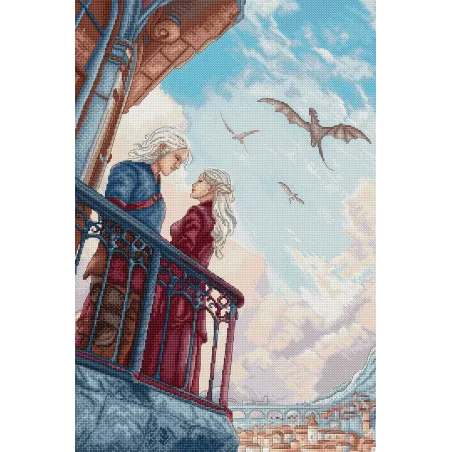 Kryželiu siuvinėjimo rinkinys "Hearts Over Kings" 29 x 43 cm SLETIL9961