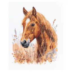 Набор для вышивания крестом PANNA "В степи среди трав" 26.5 x 33 см PJ-7528