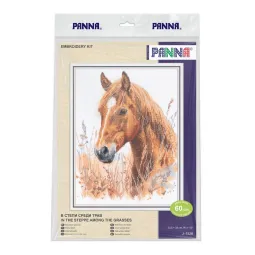 Kryželiu siuvinėjimo rinkinys PANNA "Stepėje tarp žolių" 26,5 x 33 cm PJ-7528