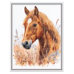 Kit de point de croix PANNA "Dans la steppe parmi les herbes" 26.5 x 33 cm PJ-7528