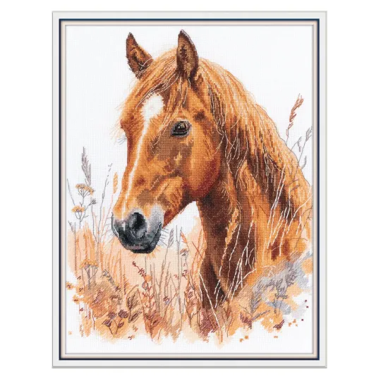 Kit de point de croix PANNA "Dans la steppe parmi les herbes" 26.5 x 33 cm PJ-7528