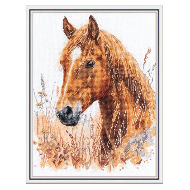 Kryželiu siuvinėjimo rinkinys PANNA "Stepėje tarp žolių" 26,5 x 33 cm PJ-7528
