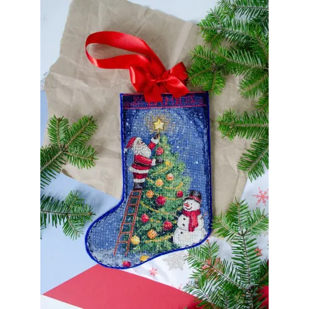 DIY Kreuzstich-Stiefel-Set „Entfache die Feier“ 18x27 cm AAHH-001