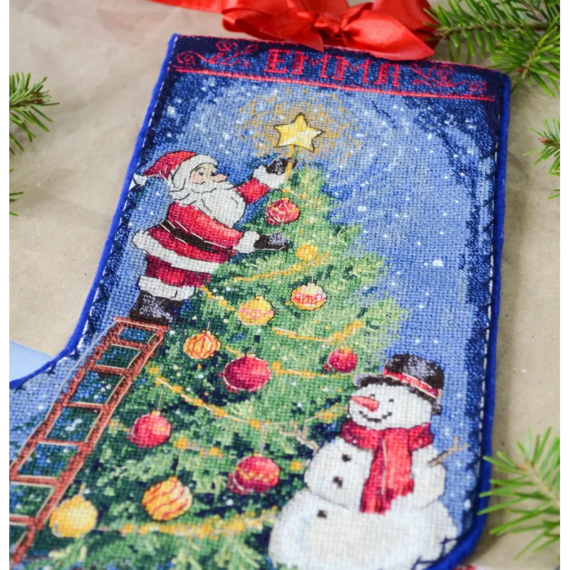 DIY Kreuzstich-Stiefel-Set „Entfache die Feier“ 18x27 cm AAHH-001