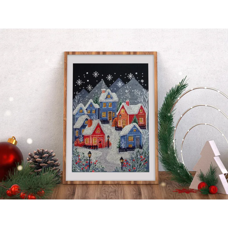 Kit de point de croix "La nuit avant Noël" 19x26 cm AAH-302