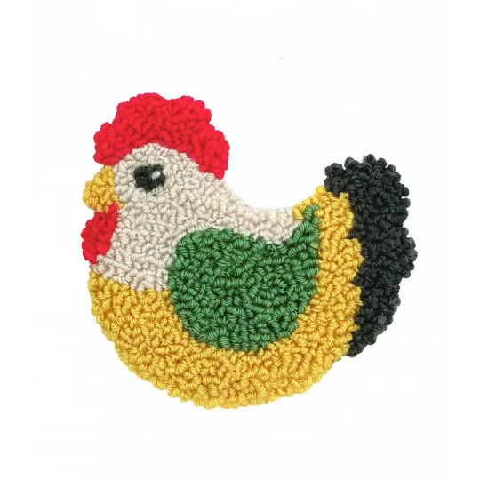 Punch-needle rug kit "Hen" 13.5×12.5 cm SVK-006 (ES)