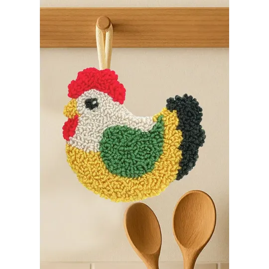 Punch-needle rug kit "Hen" 13.5×12.5 cm SVK-006 (ES)
