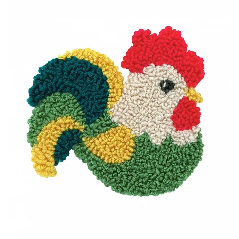 Punch-needle rug kit "Rooster" 14.5×13.5 cm SVK-005 (ES)