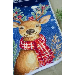 Kit de botte de point de croix DIY "Assistant du Père Noël" 18x27 cm AAHH-002
