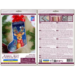 Kit de botte de point de croix DIY "Assistant du Père Noël" 18x27 cm AAHH-002