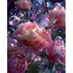 Peinture diamant avec sous-cadre "Pivoines" 40x50 cm DP431