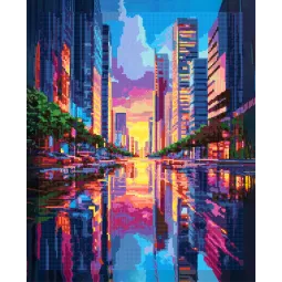 Peinture diamant avec sous-cadre "Ville" 40x50 cm DP440