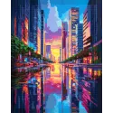 Diamant Malerei mit Unterrahmen "Stadt" 40x50 cm DP440