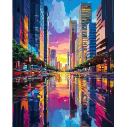 Peinture diamant avec sous-cadre "Ville" 40x50 cm DP440