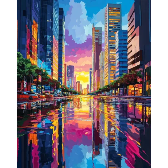 Peinture diamant avec sous-cadre "Ville" 40x50 cm DP440