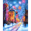 (Discontinued) Diamond painting with subframe "Winter City" 40x50 cm DP430