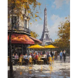 Diamond painting sur châssis "Rue à Paris" 40x50 cm DP437