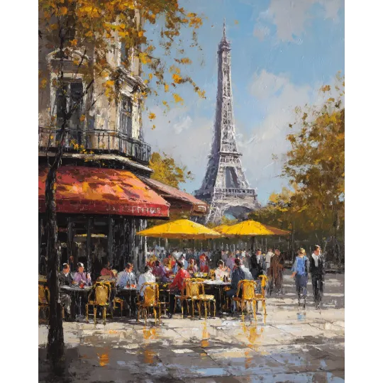 Diamantmalerei mit Keilrahmen "Straße in Paris" 40x50 cm DP437