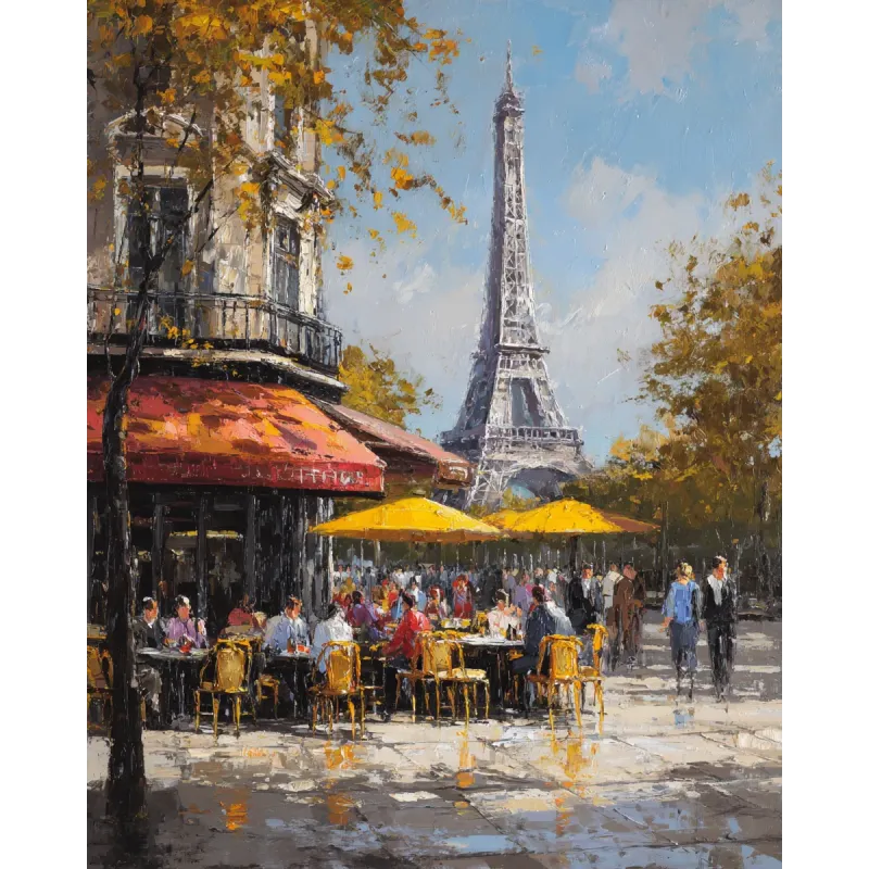 Diamond painting sur châssis "Rue à Paris" 40x50 cm DP437