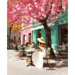 Peinture au diamant avec sous-cadre "Journée fleurie" 40x50 cm DP435