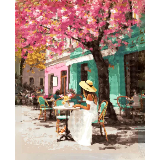 Peinture au diamant avec sous-cadre "Journée fleurie" 40x50 cm DP435