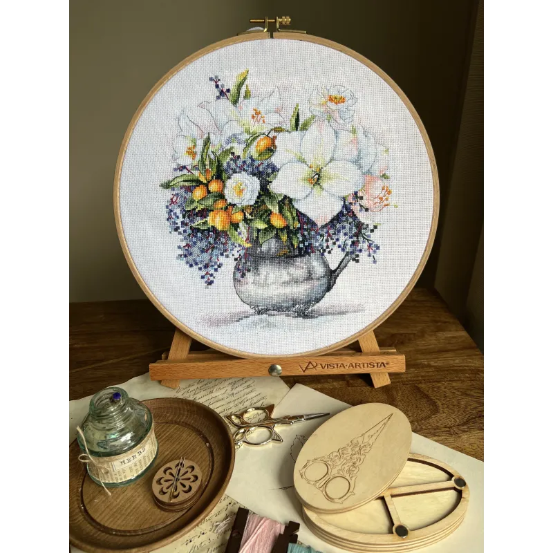Cross stitch kit "Floral Etude" 23 х 24 cm SANTS-13